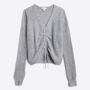 The General Good - V neck and cinch / adjustable sweater - grey - XL